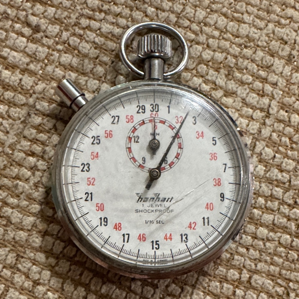Vintage Hanhart Stopwatch with Silver Accents